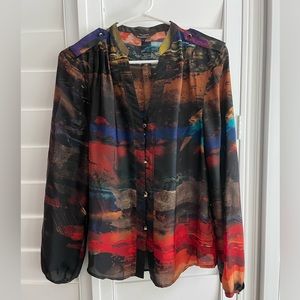 Ted Baker London watercolor blouse. Size 1/S.